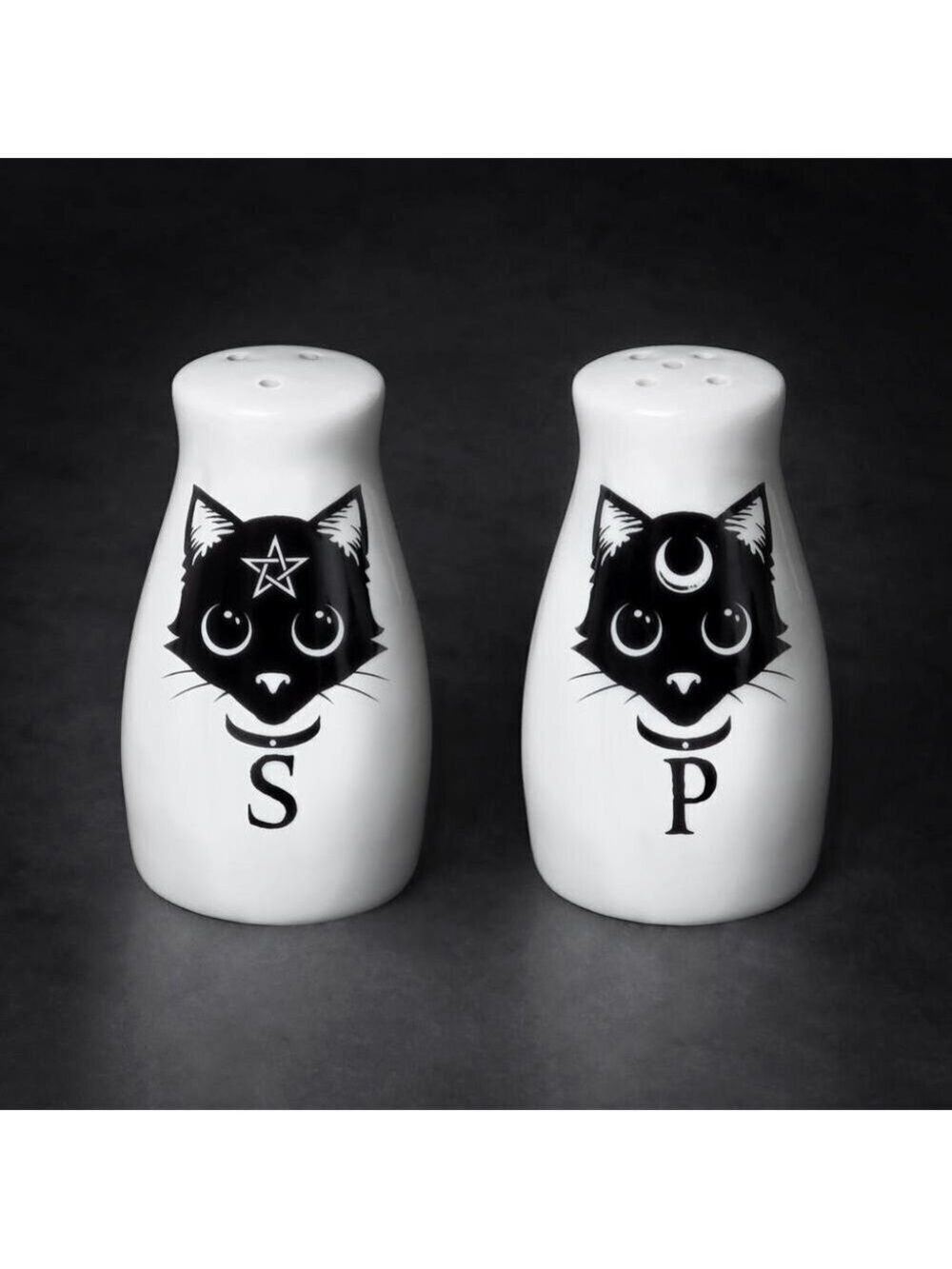 New! Alchemy Of England Black Cats Salt & Pepper Set